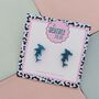 Hammerhead Shark Glitter Resin Studs, thumbnail 3 of 4