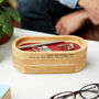 Personalised Stash Valet Tray In Oak And Leather, thumbnail 10 of 11