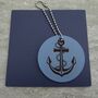 Anchor Engraved Leather Desk Mat, thumbnail 4 of 4