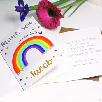 Personalised Rainbow Thank You Card, 4 of 5