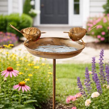 Vintage Robin Bird Bath Feeder Bowl Garden Decor Statue, 4 of 8