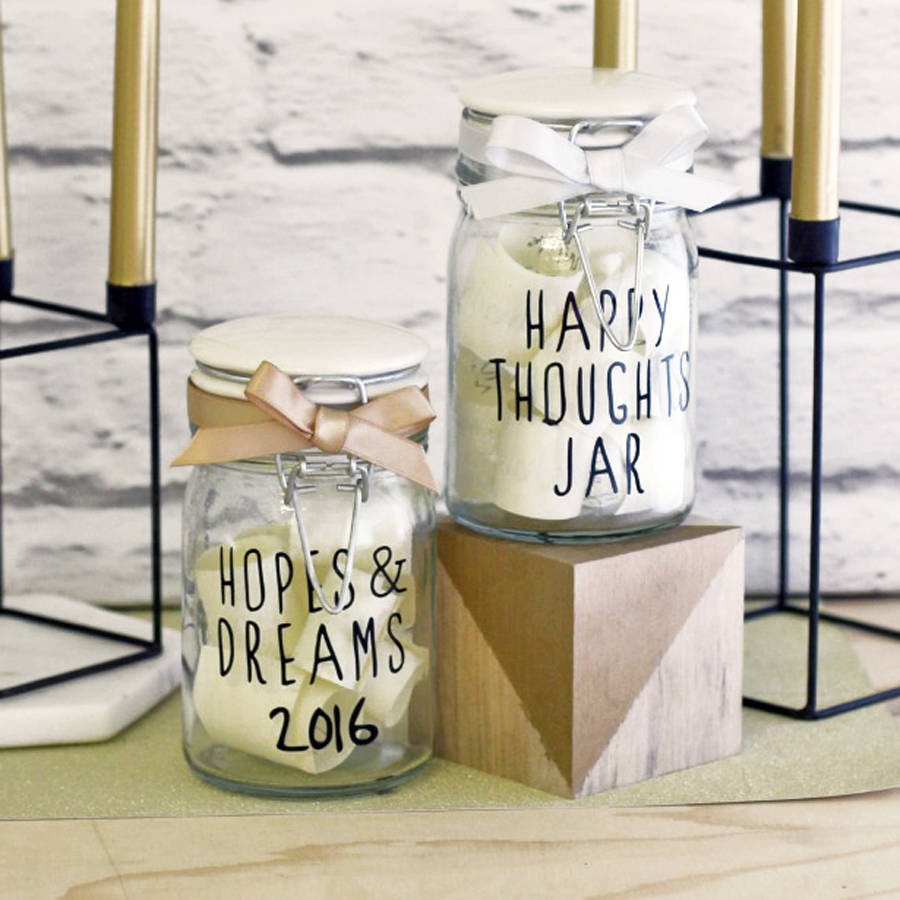 personalised fill me up happy thoughts jar by posh totty designs ...