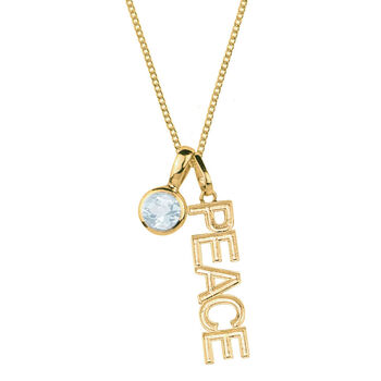 Peace Rocks Sterling Silver / Gold Plated Birthstone Necklace, 8 of 11