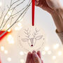Baby's First Christmas Personalised Reindeer Decoration, thumbnail 2 of 6