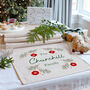 Festive Baubles Personalised Christmas Table Runner, thumbnail 1 of 5