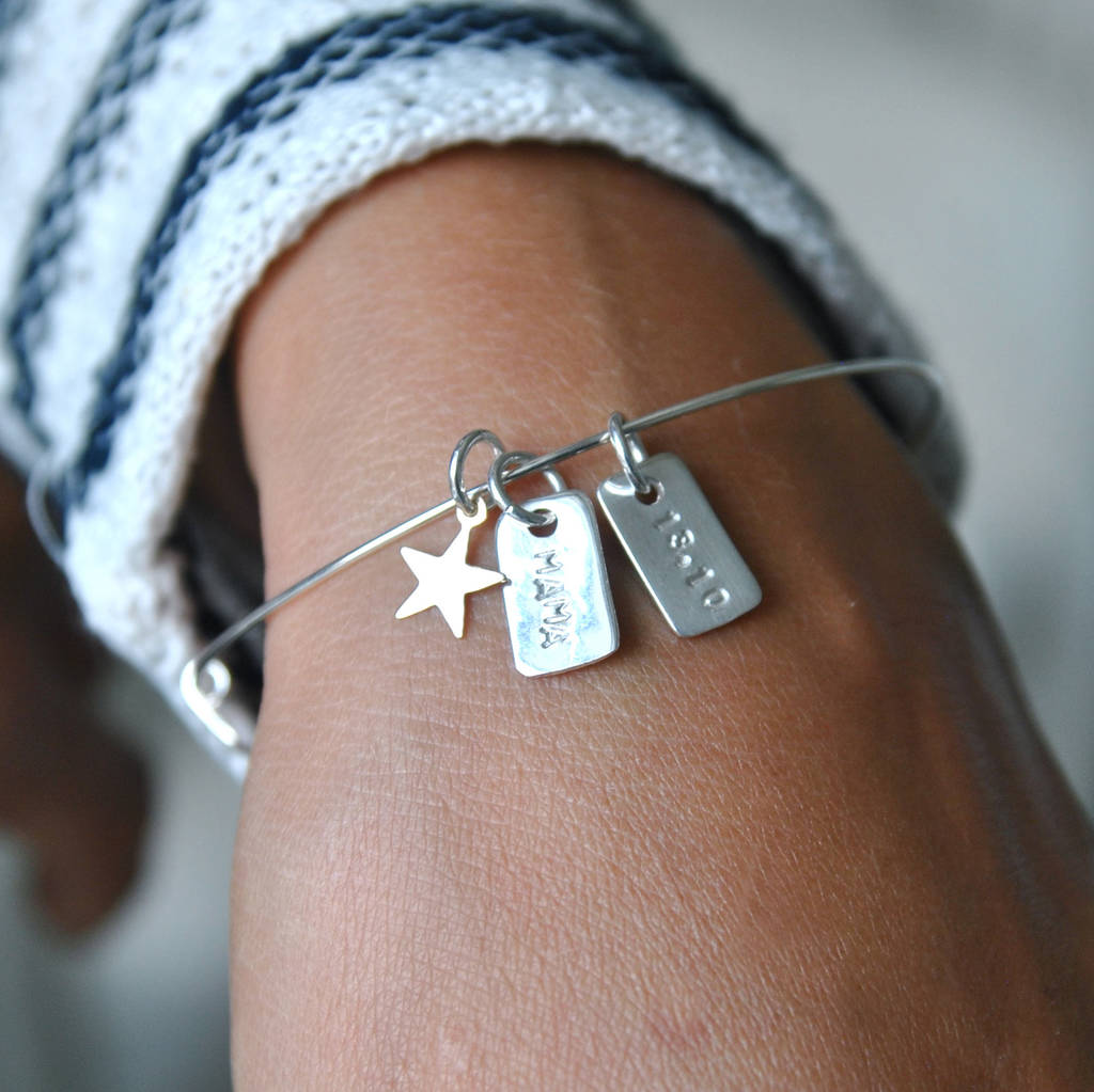 Customised Silver And Gold Mama Date Bracelet By Penny Masquerade Customised Silver And Gold Mama Date