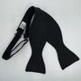 Irish Linen Self Tie Bow Tie In Black, thumbnail 3 of 3