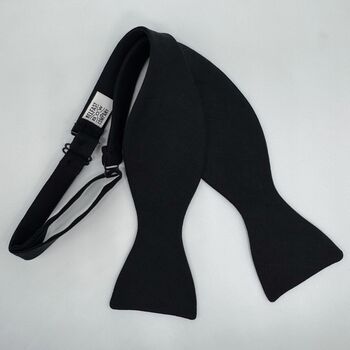 Irish Linen Self Tie Bow Tie In Black, 3 of 3