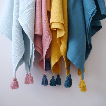 Four Layers Cotton Gauze Muslin Throw Blanket, 3 of 10