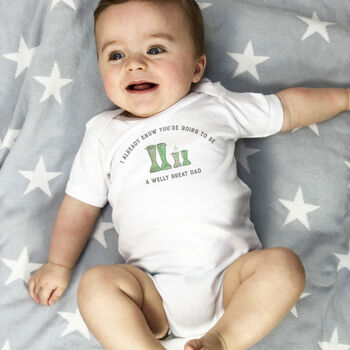 Personalised Welly Boot Bump Baby Grow, 2 of 2