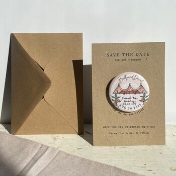 Festival Tipi Wedding Save The Date Magnet Wedding Invitation, 3 of 3