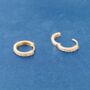 Gold Sparkly Hoops, Cz Stone Huggie Hoops, Dainty Hoops, thumbnail 6 of 7
