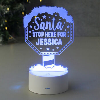 Personalised Santa Stop Here LED Night Light, 7 of 11