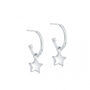 Solid Silver Star Hoop Earrings, thumbnail 3 of 4