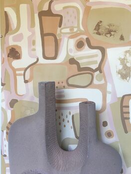 Cubist Jigsaw Wallpaper Soft Terracotta / Pink, 3 of 6