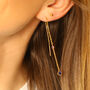 Gemstone Threader Earrings In 18ct Gold Vermeil, thumbnail 1 of 4