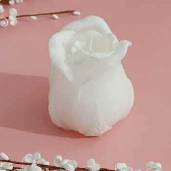 G Decor Elegant White Rose Decorative Candle, 3 of 4