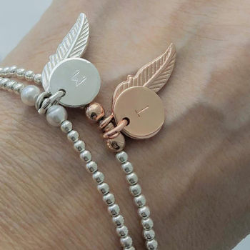 Personalised Feather Charm Bracelet Gift For Her, 3 of 9
