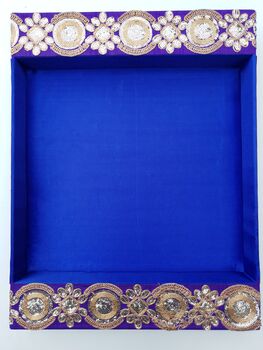 Sequined Indian Saree Tray / Gift Tray/ Hamper Base, 4 of 5