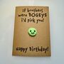 Personalised Funny Bogey Crochet Birthday Card Handmade, thumbnail 11 of 12