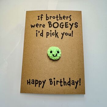 Personalised Funny Bogey Crochet Birthday Card Handmade, 11 of 12