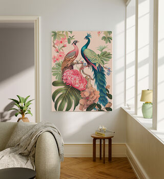 Japanese Chinoiserie Birds Pink Art Print, 2 of 2