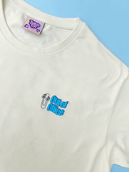 'Out Of Office' Embroidered T Shirt, 2 of 2