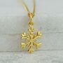 Gold Plated Sterling Silver Snowflake Necklace, thumbnail 4 of 5