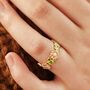 Gold Plated Enamel Flower Ring, thumbnail 1 of 8