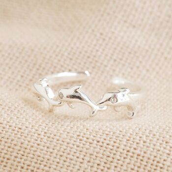 Sterling Silver Dolphin Toe Ring, 3 of 5