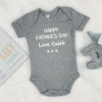 Personalised Happy Fathers Day Babygrow, 5 of 8