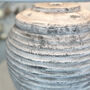 Large Ribbed Pale Grey Distressed Table Lamp Base, thumbnail 3 of 12
