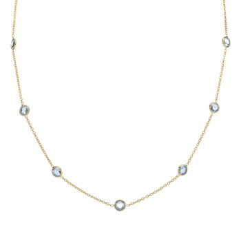 Antibes Blue Topaz And Gold Necklace, 2 of 5