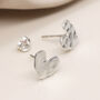 Sterling Silver Hammered Heart Stud Earrings, thumbnail 3 of 3