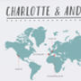 Personalised Couples Travel Map Print, thumbnail 2 of 4