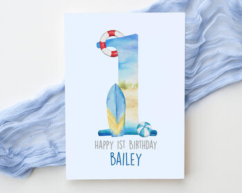 Personalised Children's Birthday Card Surfing, 5 of 6