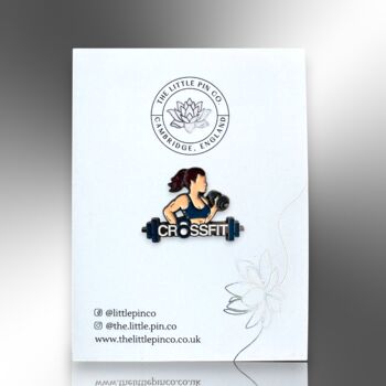 Crossfit Female Weight Training Small Fitness Pin, 5 of 8