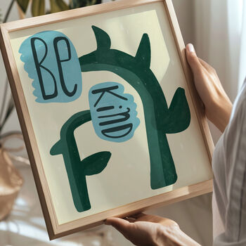 Be Kind Blue Flower Print, 2 of 2