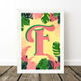 Tropical Leaf Letter Print, thumbnail 5 of 12