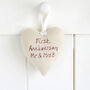 Personalised Hanging Heart Gift For 2nd Or Any Anniversary, thumbnail 3 of 12