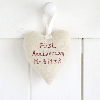 Personalised Hanging Heart Gift For 2nd Or Any Anniversary, 3 of 12