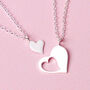 Mum And Daughter Silver Heart Christmas Necklace Set, thumbnail 3 of 9