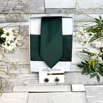 Bottle Green Wedding Tie Set, 4 of 10