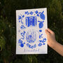 Scenes Of Istanbul, Turkey Blue Tile Inspired Travel Print, thumbnail 1 of 12