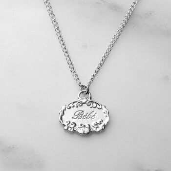 Personalised Bebe Sterling Silver Necklace For New Mum, 2 of 3