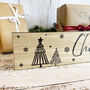 Personalised Oak Christmas Sign Family Keepsake Decor, thumbnail 2 of 4