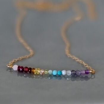 Real Gemstone Rainbow Necklace, 2 of 10