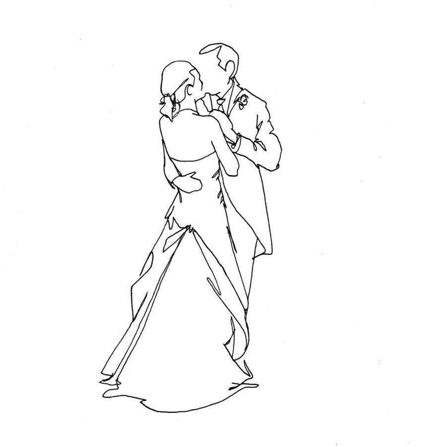 personalised wedding drawing by love lines | notonthehighstreet.com