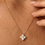 Gold Or Silver Moissanite Flower Necklace, thumbnail 2 of 7