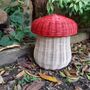 Mushroom Basket With Red Hand Dyed Lid, thumbnail 3 of 5